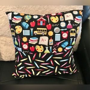 2/$10 Handmade School Theme Throw Pillow Pocket Nap Time Travel Lounge Pillow